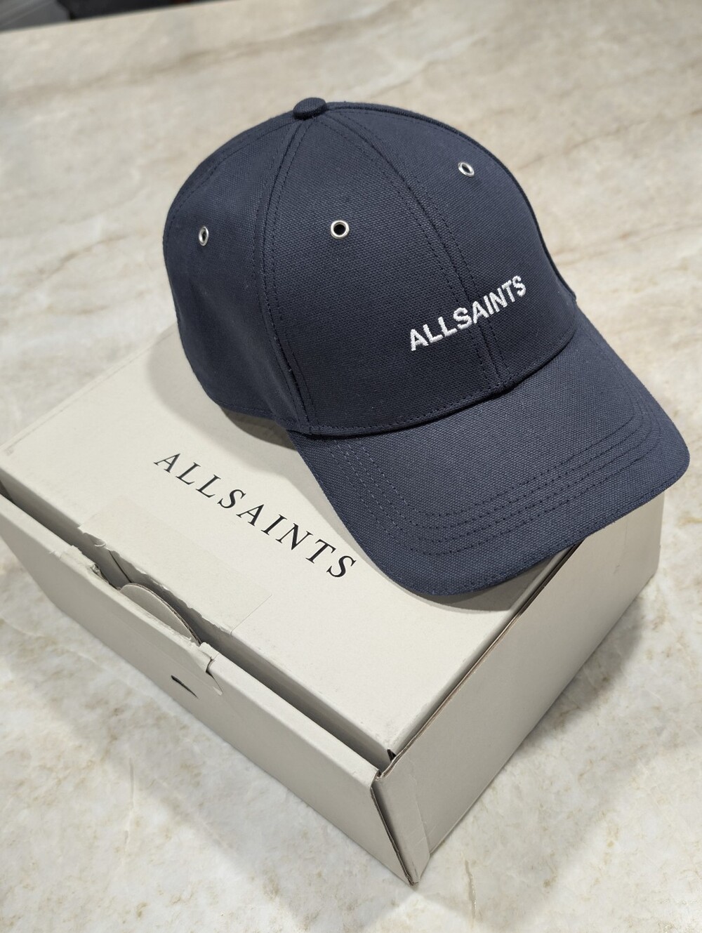 All Saints Navy Logo Baseball Cap